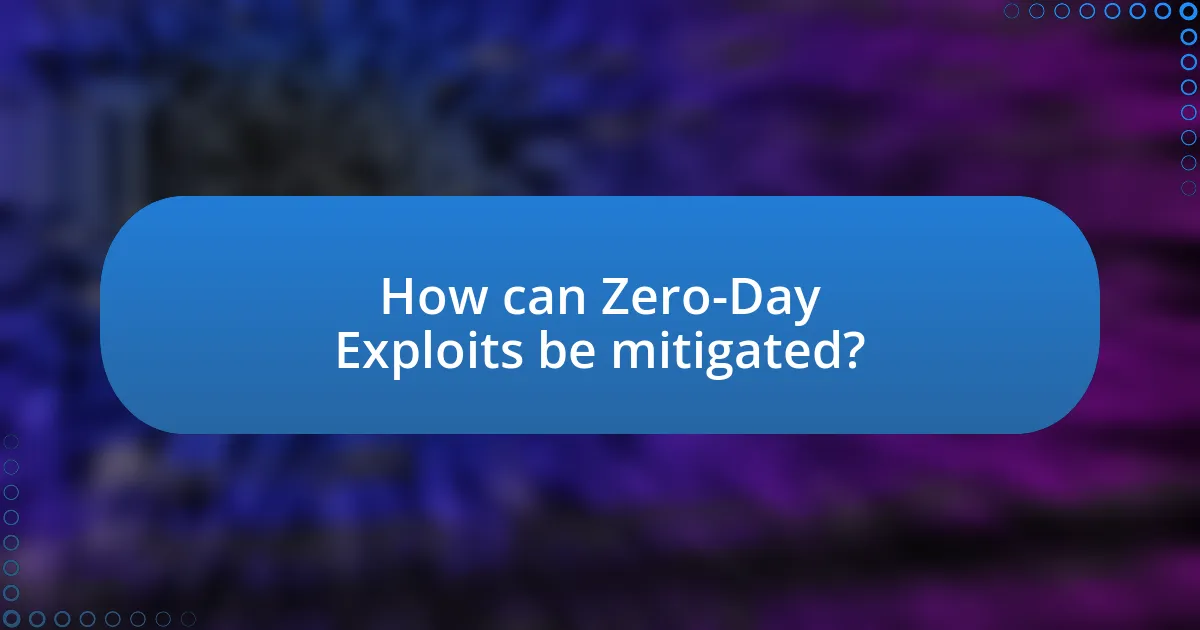 How can Zero-Day Exploits be mitigated?
