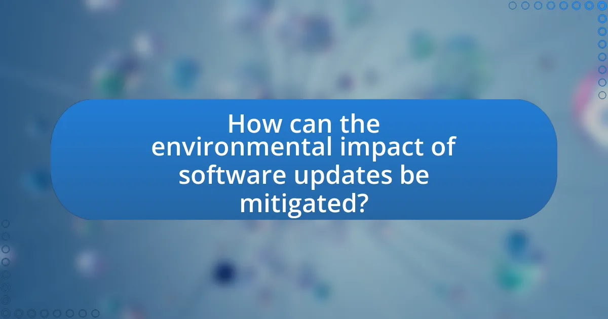 How can the environmental impact of software updates be mitigated?