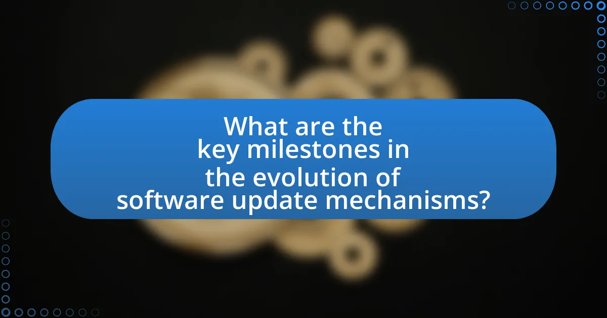 What are the key milestones in the evolution of software update mechanisms?